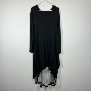 LUUKAA Long Sleeve Mesh Jersey Knit Lagenlook Dress Size 4